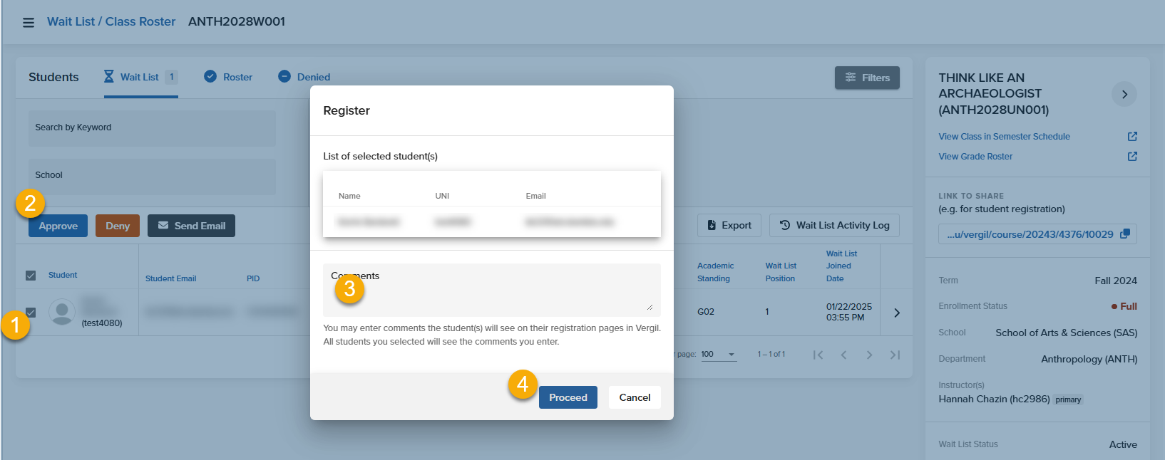 Wait List and Class Roster Management | Office of the University Registrar