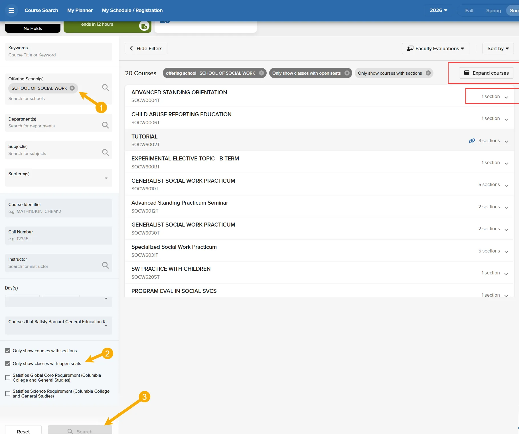 How to apply filters and narrow down search results. 