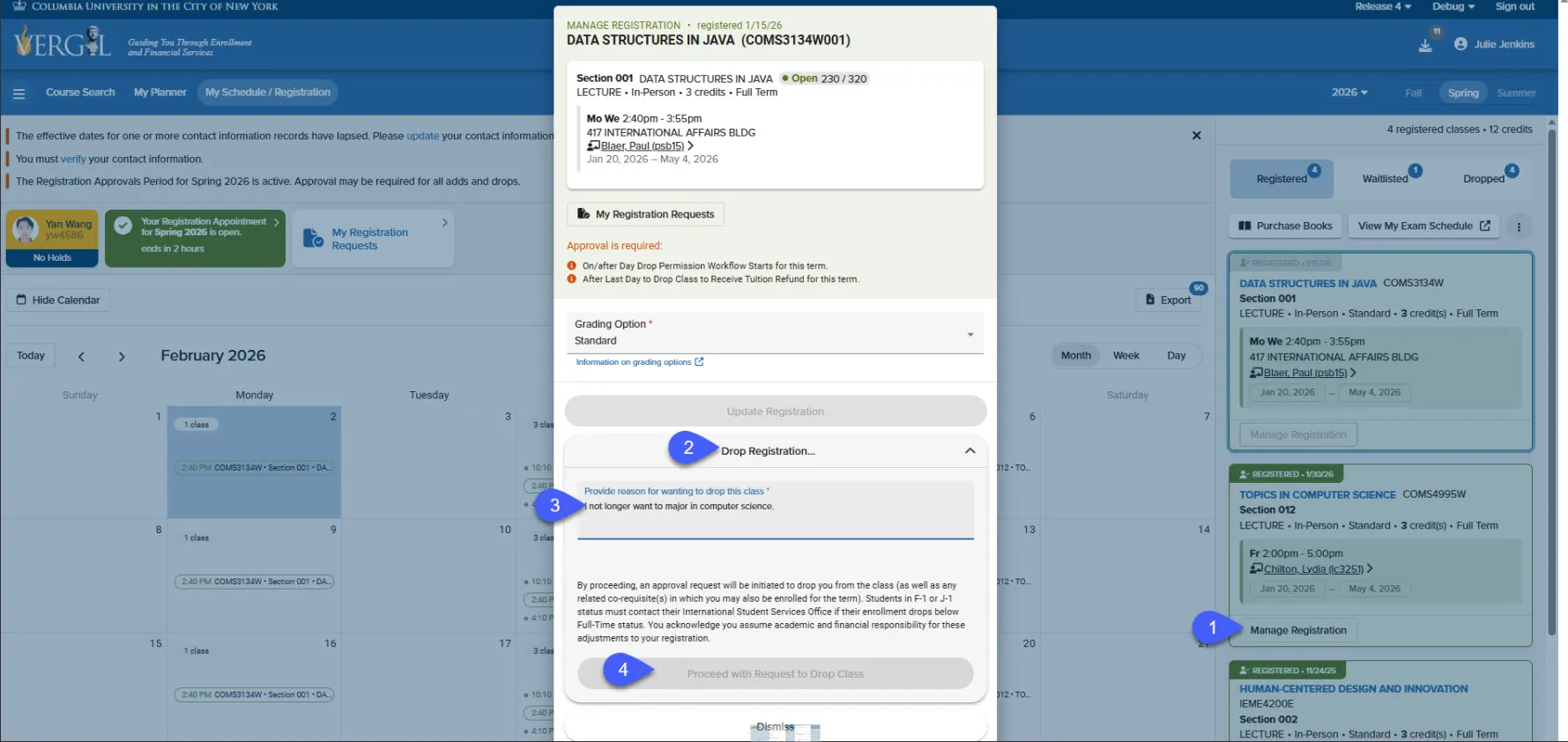 An image illustrating the steps to submit a Drop Request